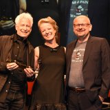 2016 Eyes & Ears Awards: v.l.n.r. Excellence-Award-Preisträger Dale Herigstad; Corinna Kamphausen, EEofE; Martin Zimper, ZHdK